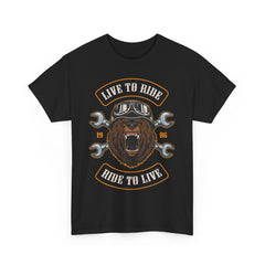 Biker T shirt 100% Heavy Cotton Tee Live To Ride-Ride To Live