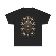 Biker T shirt 100% Heavy Cotton Tee Live To Ride-Ride To Live