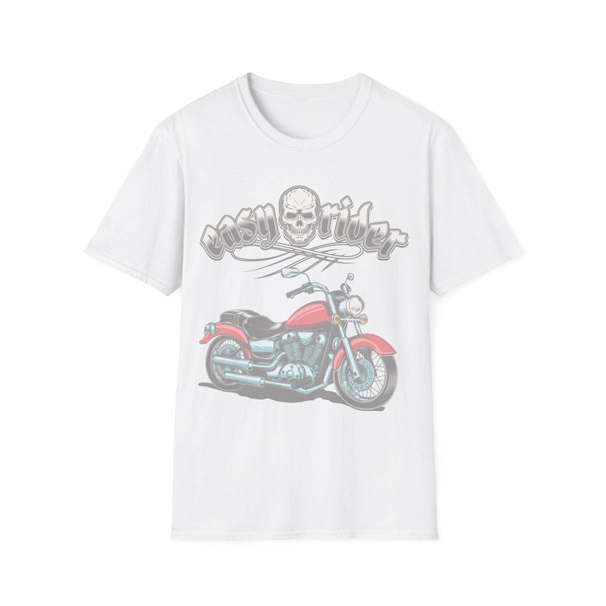 Biker T Shirt Ring Spun Cotton Easy Rider - Red / S